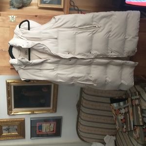 Zara Never Worn Vest Creme/Tan Mid Thigh Length